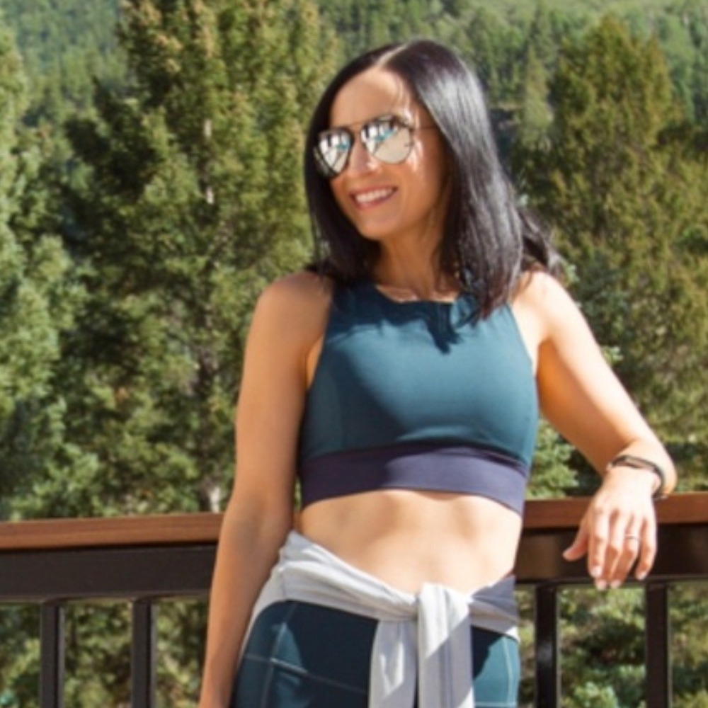 Athleta | Deep Breath Bralette‎ Athletic Cross Back Sports Bra in Coastal Blue - Picture 2 of 7